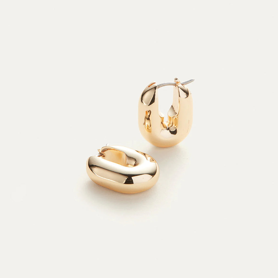 Puffy U-Link Earrings - Gold | Jenny Bird