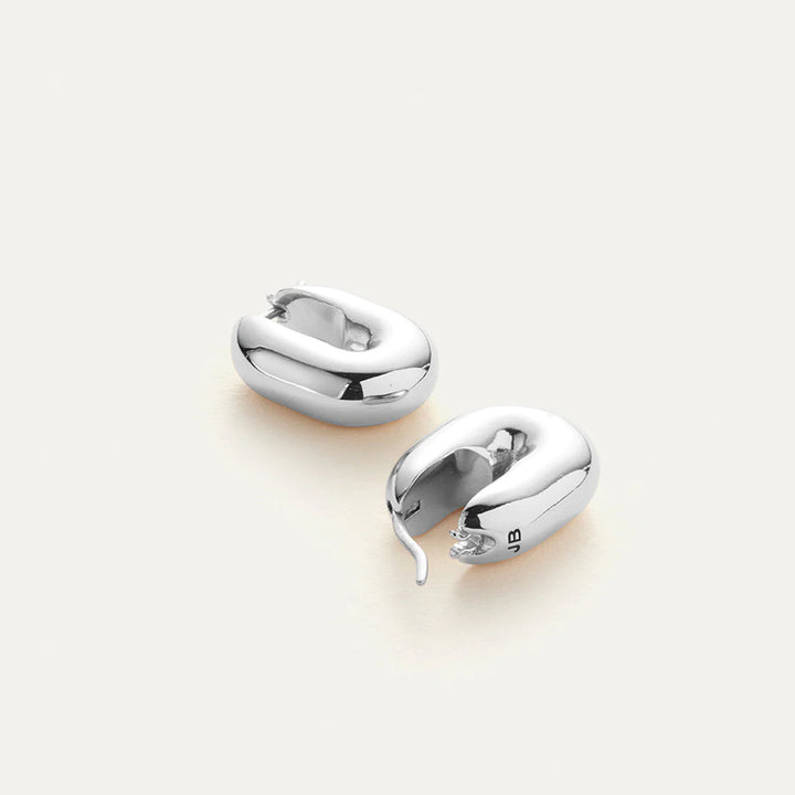 Puffy U-Link Earrings - Silver | Jenny Bird