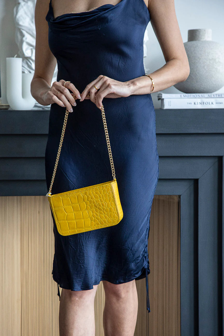 Judah Box Clutch - Yellow | Risa Vancouver