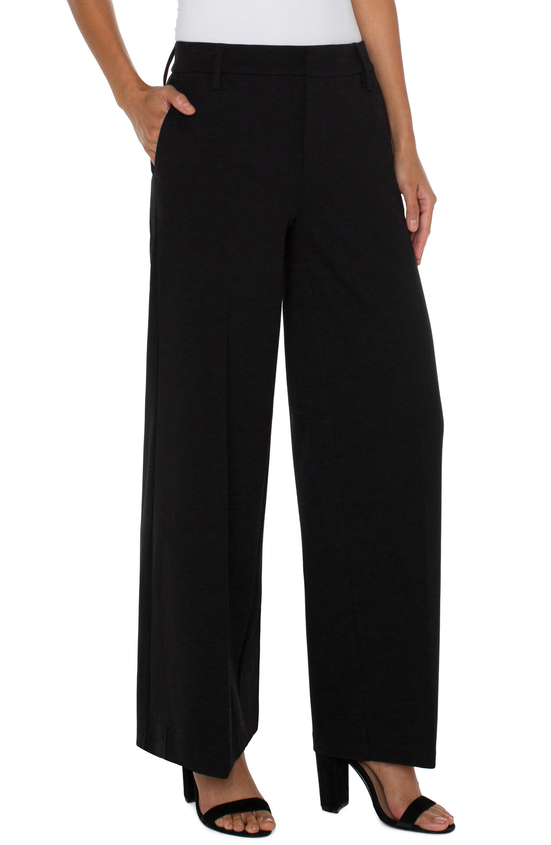 Kelsey Wide Leg Trouser - Black | Liverpool