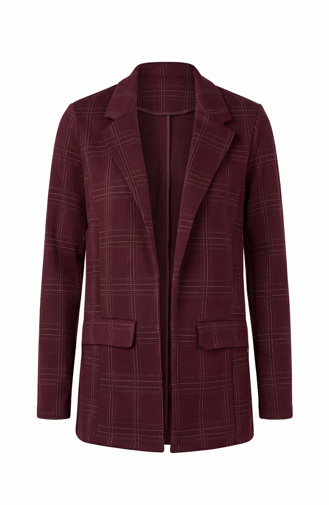Boyfriend Burgundy Plaid Blazer | Liverpool