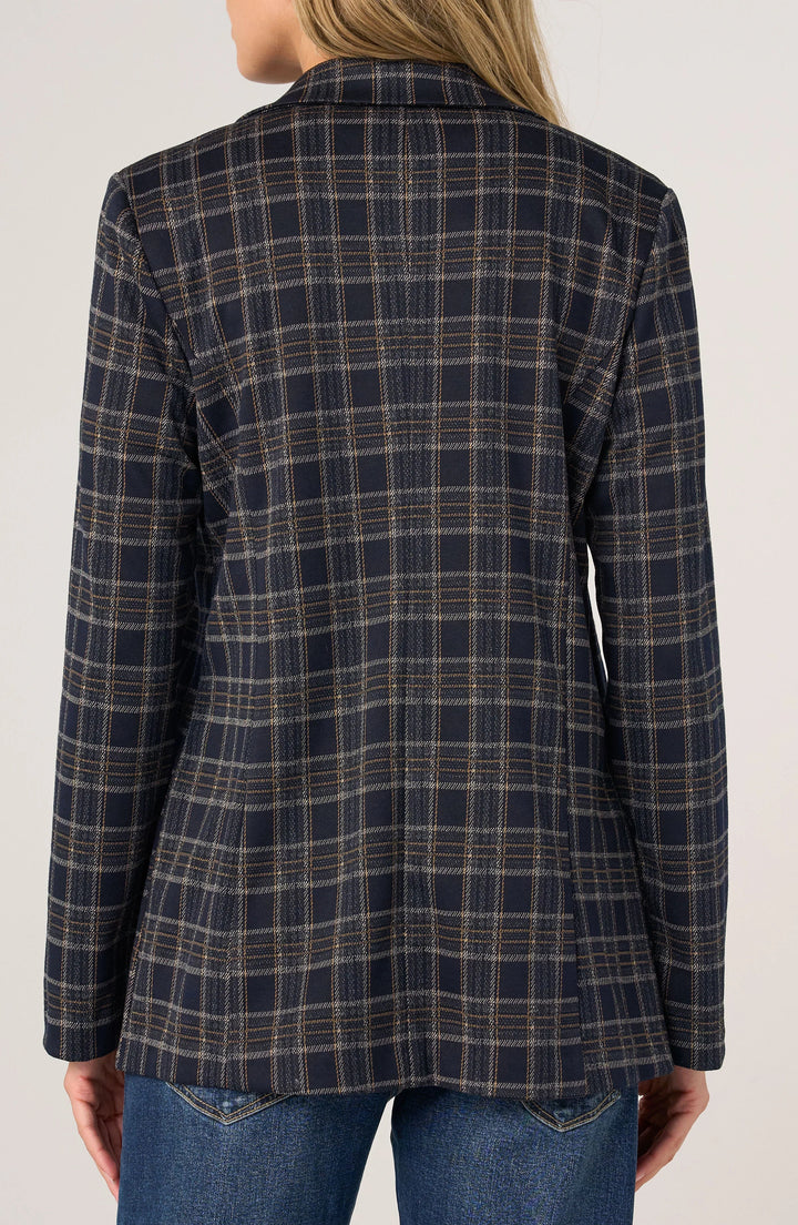 Boyfriend Navy Plaid Blazer | Liverpool