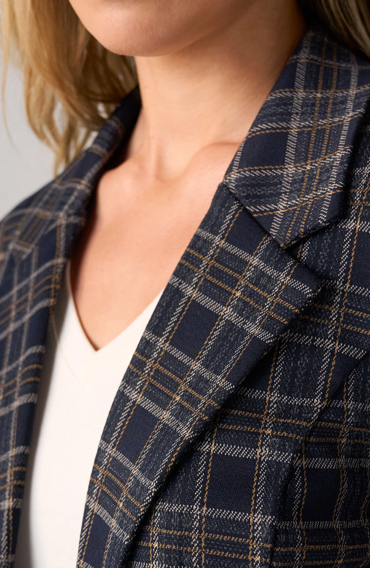Boyfriend Navy Plaid Blazer | Liverpool