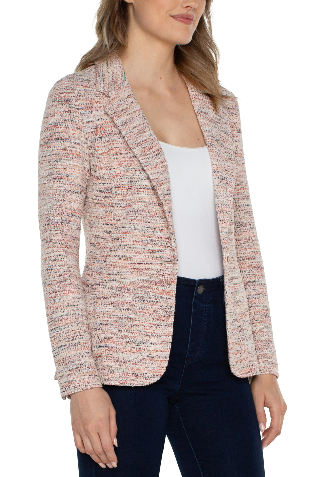 Fitted Knit Blazer - Lava Flow | Liverpool