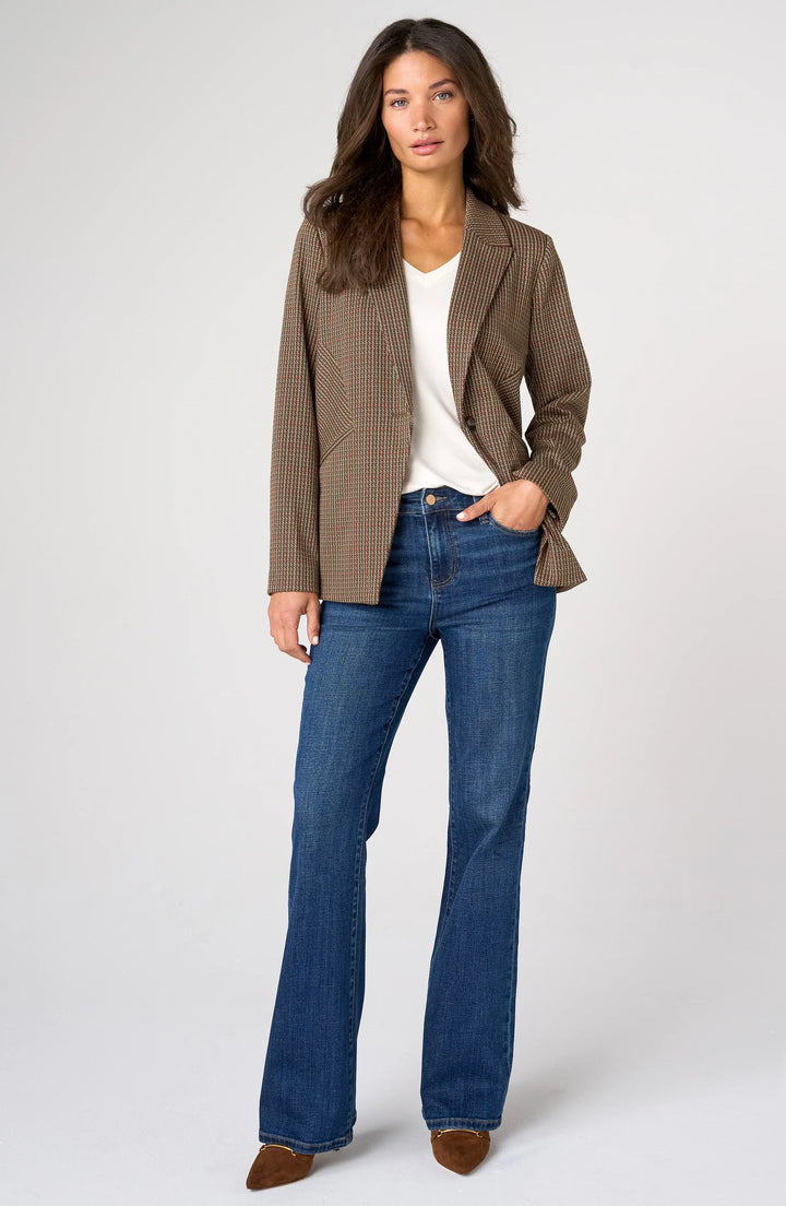 Fitted Cutaway Plaid Blazer | Liverpool