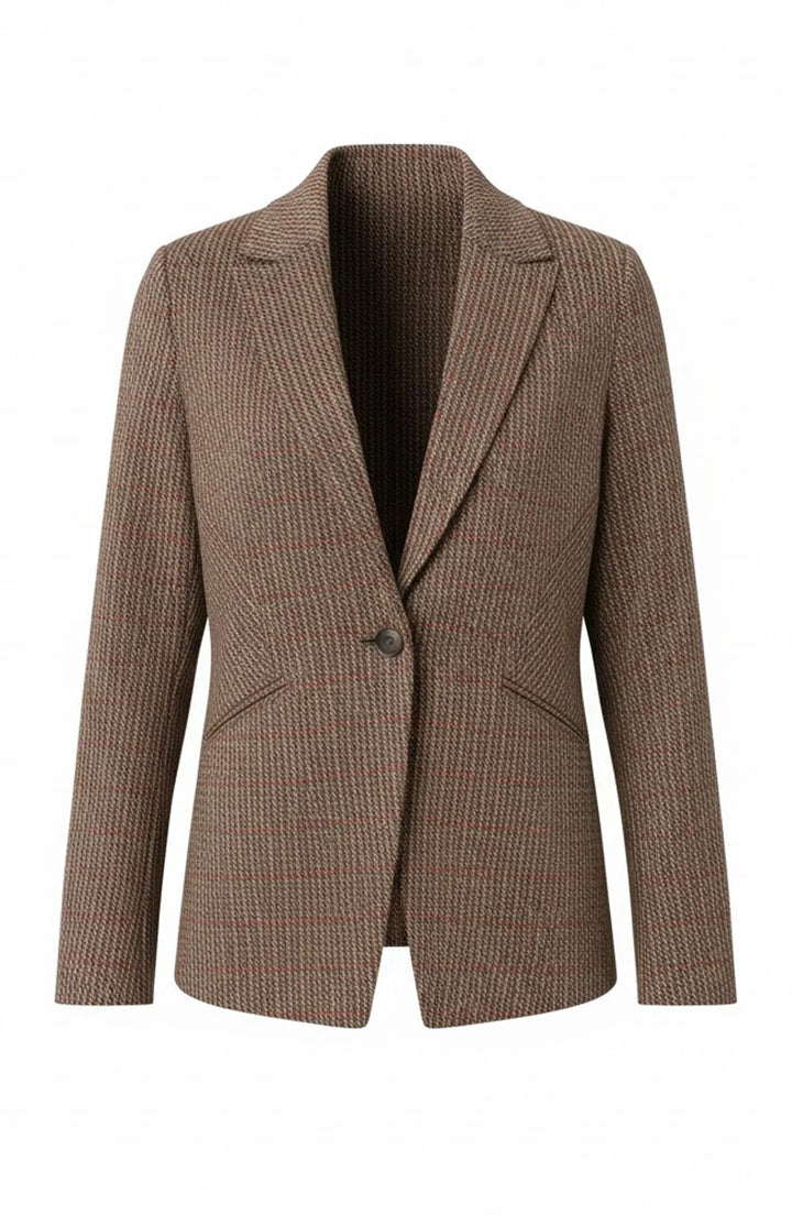 Fitted Cutaway Plaid Blazer | Liverpool