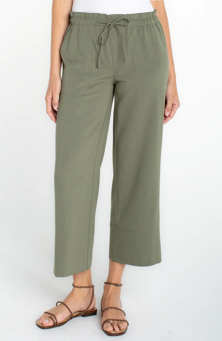 Effortless Tie-Waist Wide Leg Crop Pant | Liverpool