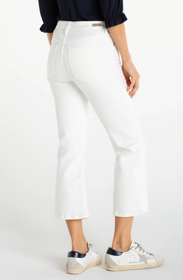 Hannah Cropped Flare White Jean | Liverpool