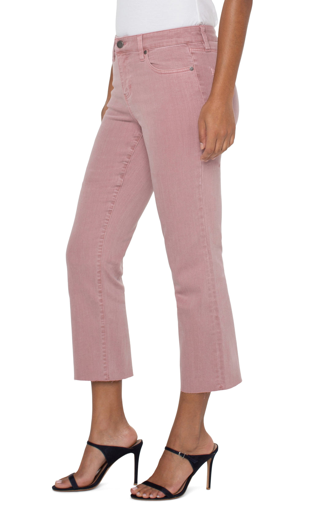 Kennedy Crop Straight Jean with Cut Hem - Aster Mauve | Liverpool