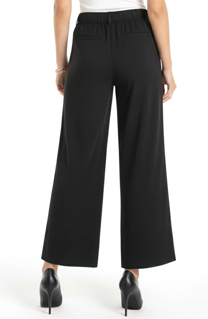 High Rise Pleated Wide Leg Black Trouser | Liverpool
