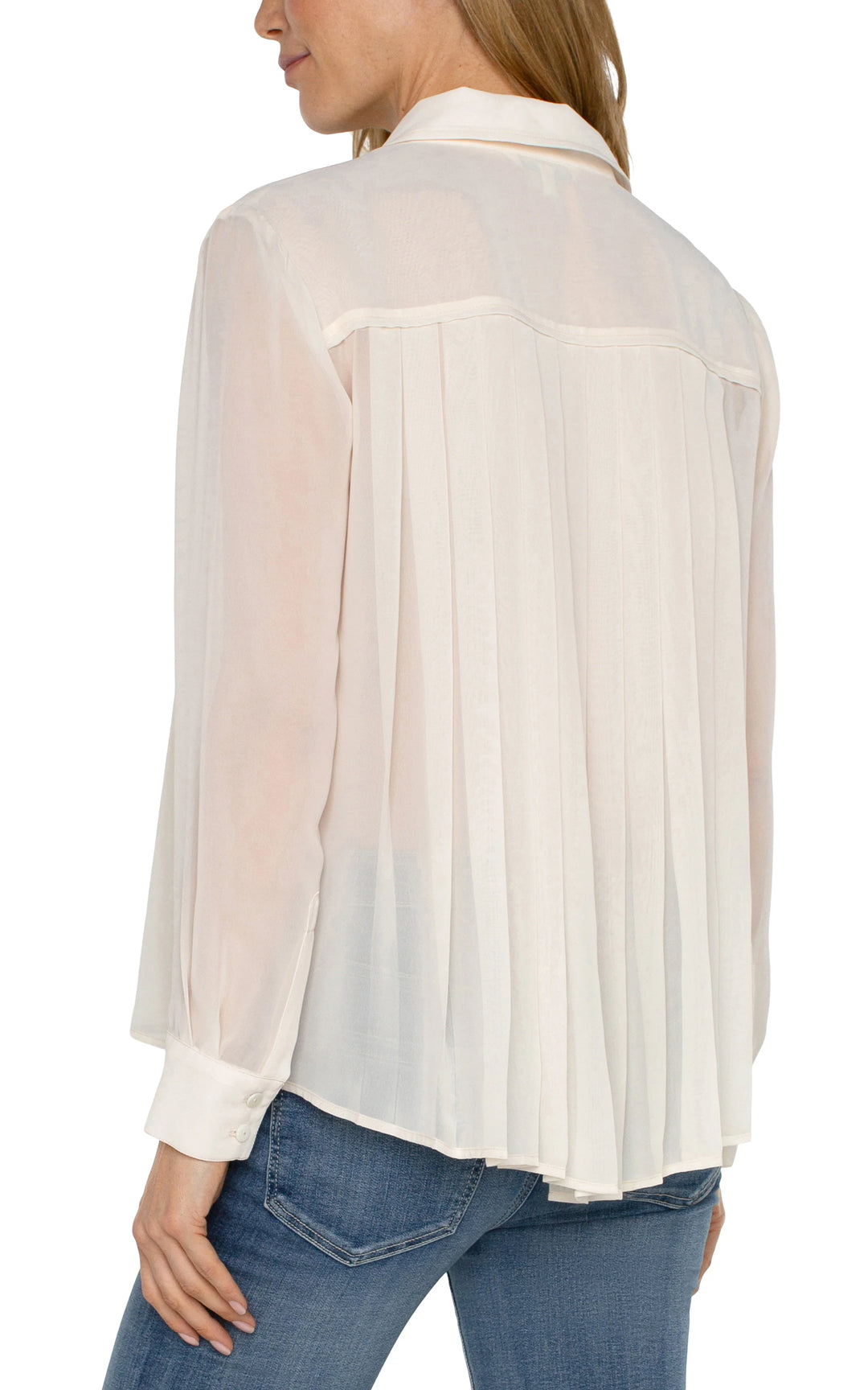 Long Sleeve Blouse With Pleat Back | Liverpool