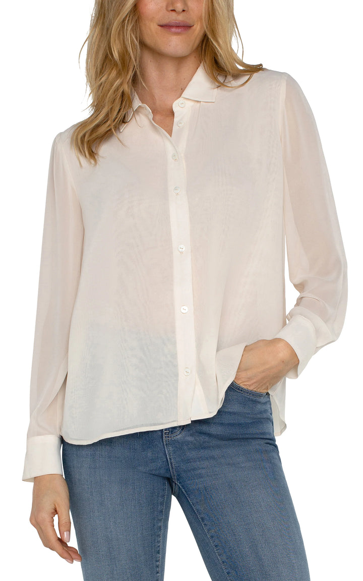 Long Sleeve Blouse With Pleat Back | Liverpool