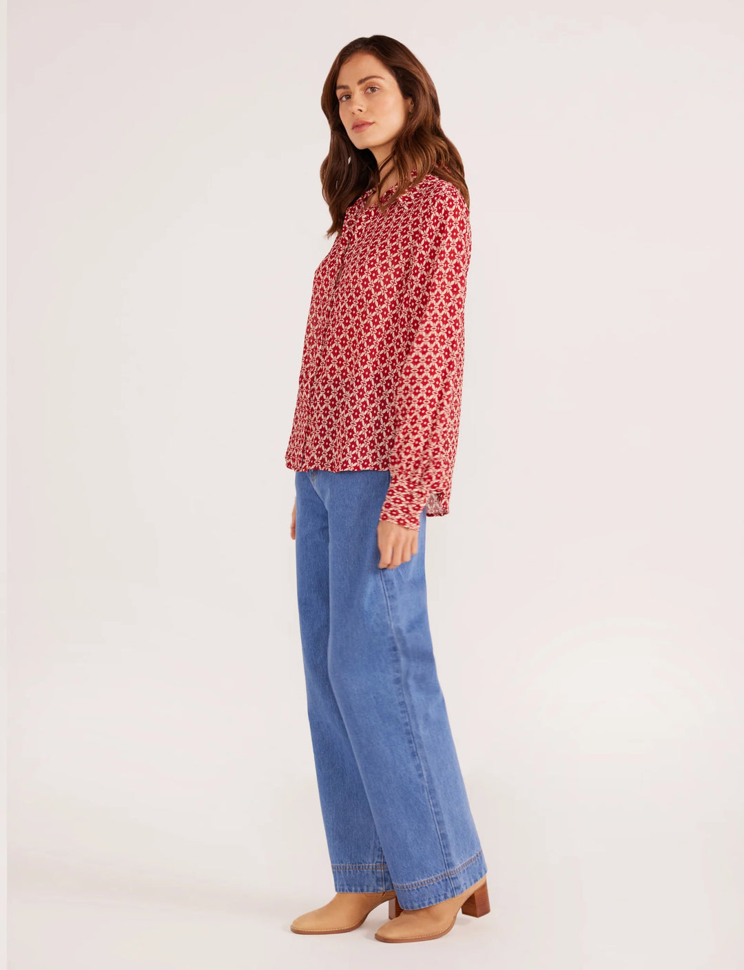 Annie Button Down Blouse - Mink Pink