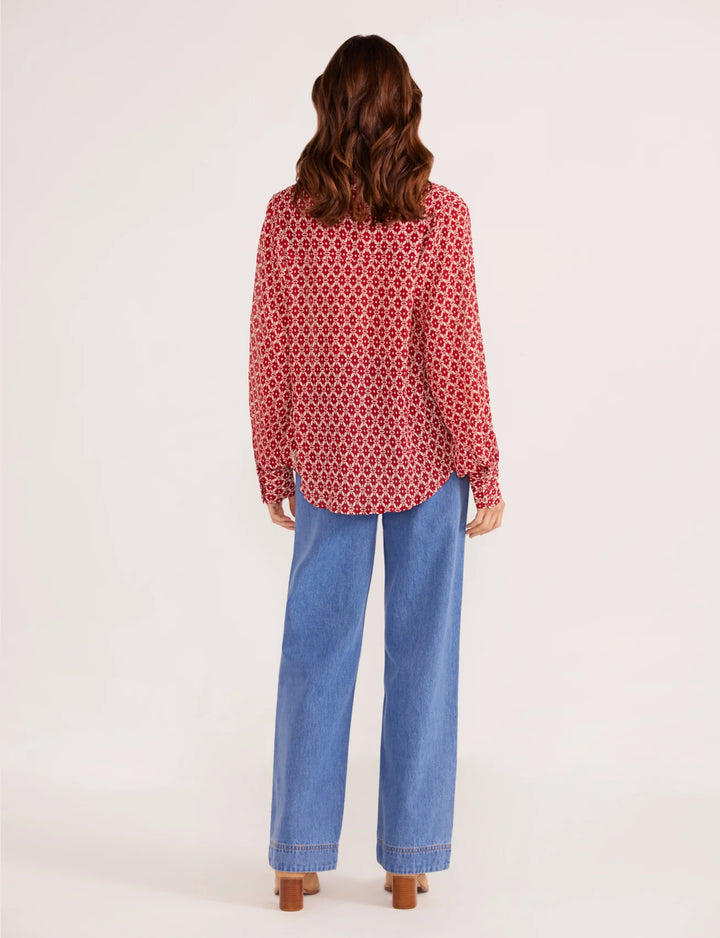 Annie Button Down Blouse - Mink Pink