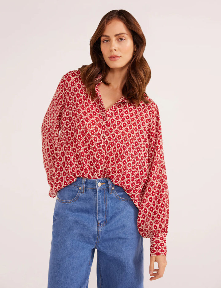 Annie Button Down Blouse - Mink Pink