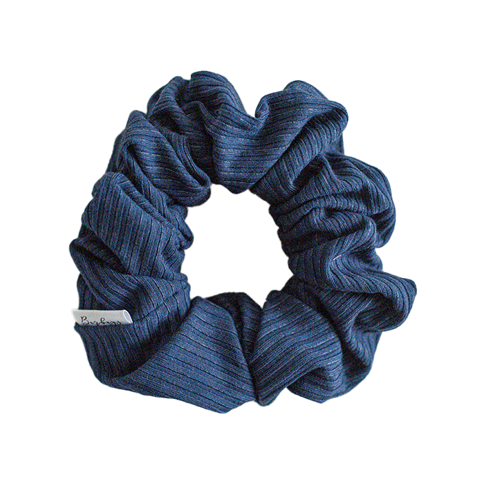 Navy Rib Knit Scrunchie | Barbays