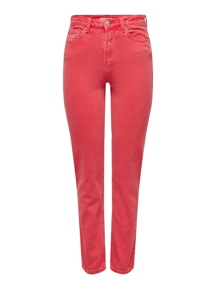 Emily Straight Ankle Jean - Flame Scarlet | Only - Clearance