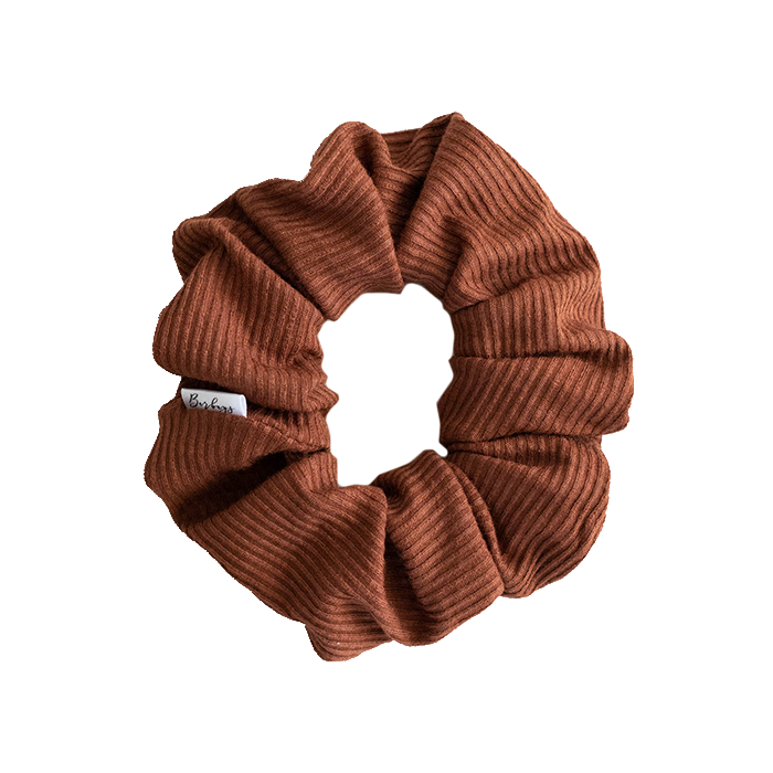 Pecan Rib Knit Scrunchie | Barbays
