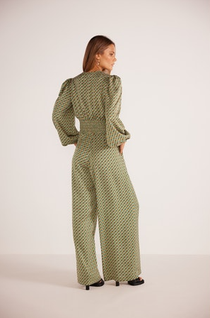 Alexis Wide Leg Pant - Green | Minkpink - CLEARANCE
