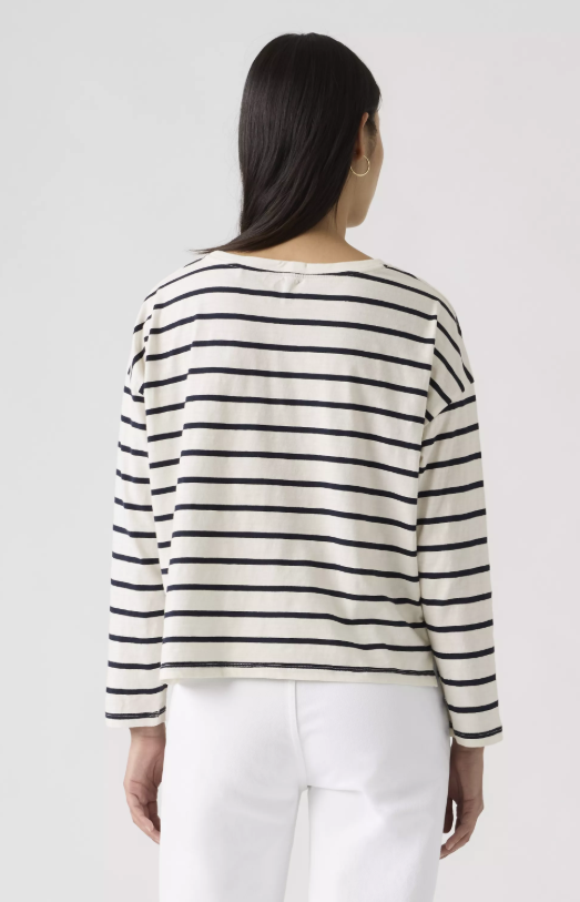 Julie Slub Long Sleeve Tee – Saint Stripe Egret Navy | Levi's