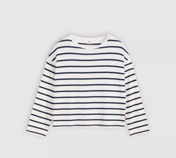 Julie Slub Long Sleeve Tee – Saint Stripe Egret Navy | Levi's