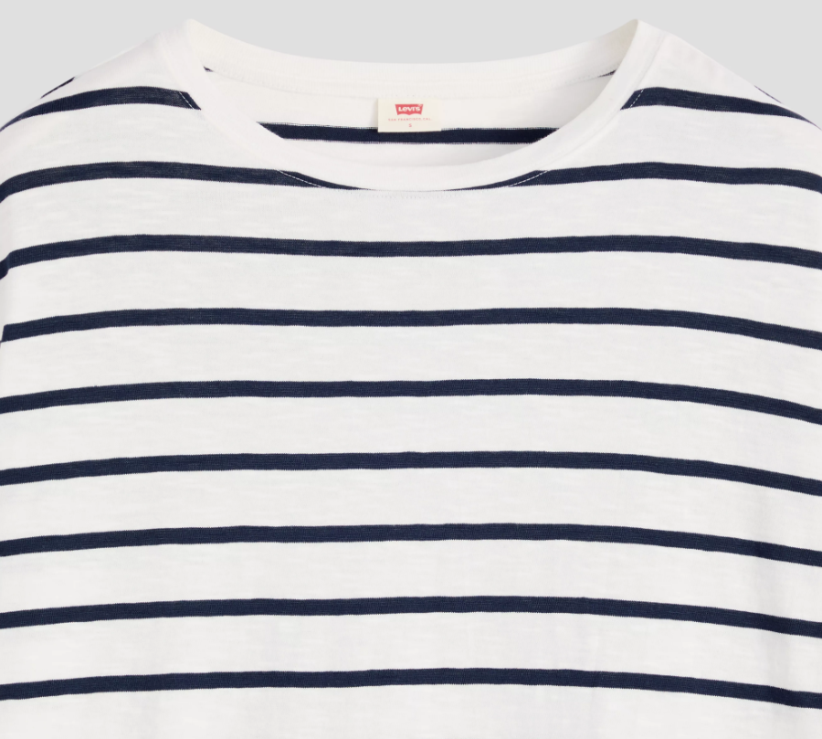 Julie Slub Long Sleeve Tee – Saint Stripe Egret Navy | Levi's