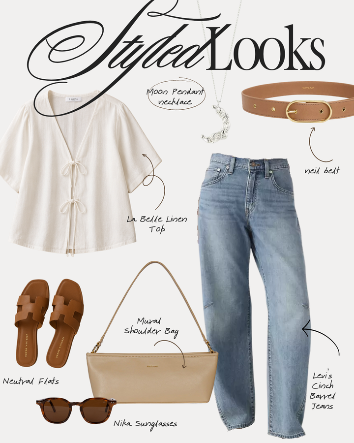Styled Look: The La Belle Linen Top & Cinch Barrel Jean