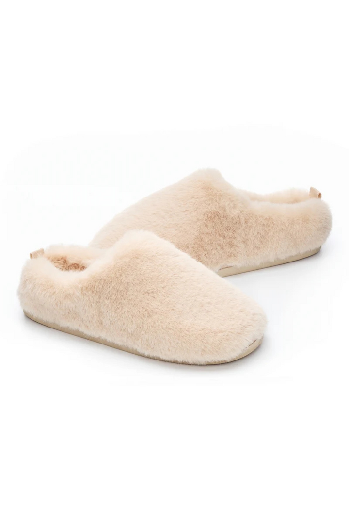 Ariana Luxury Faux Fur Mule Slipper - Gingerbread | Bedroom Athletics