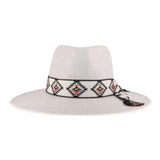 Aztec Trim Band Panama Hat - Oatmeal | CC Beanie