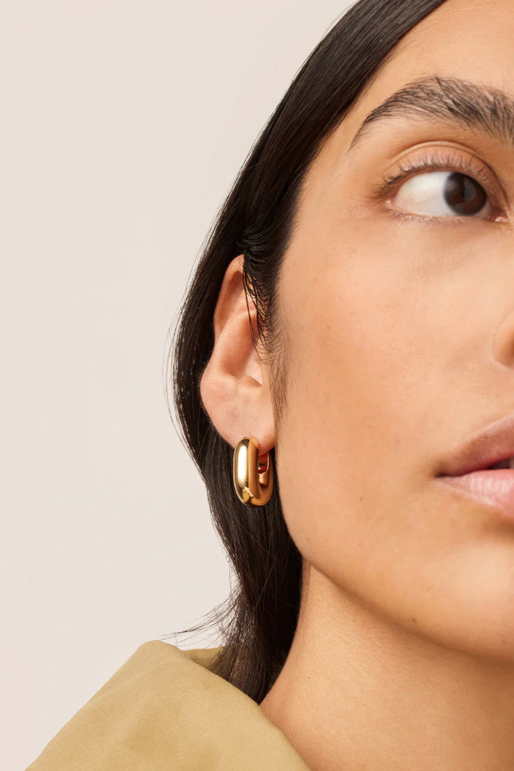 Puffy U-Link Earrings - Gold | Jenny Bird