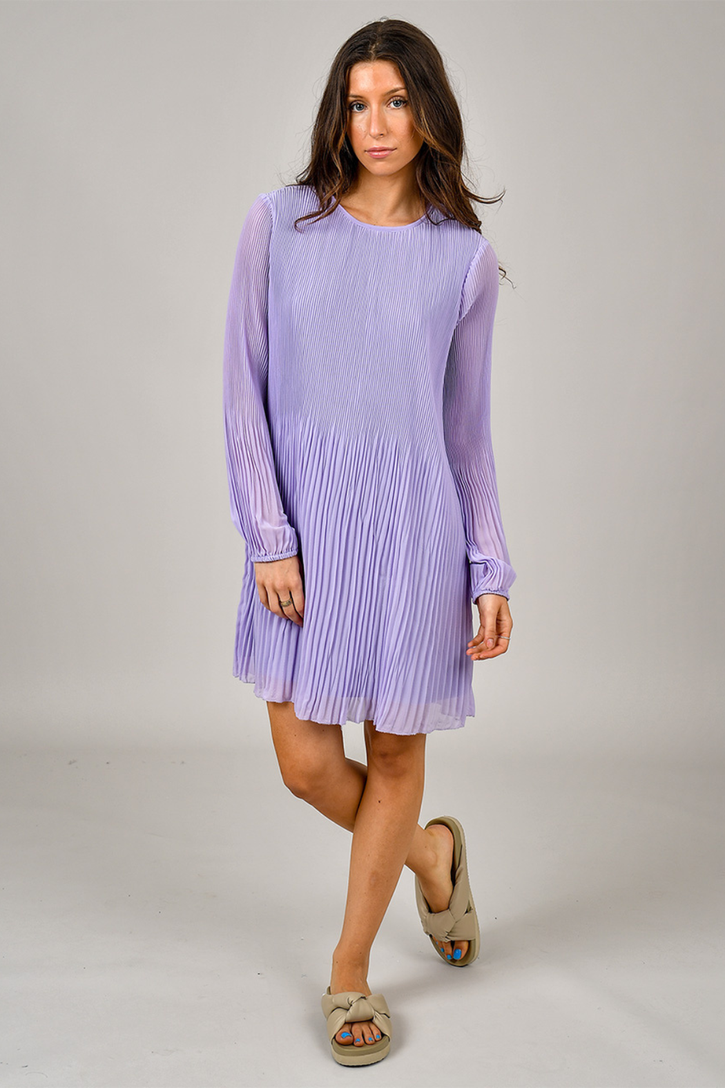 Priscilla Pleat Dress - Lavender | RD Style - Clearance