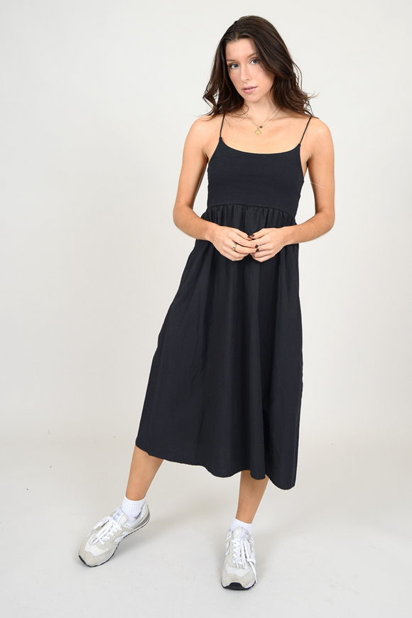 Rikku Jersey Poplin Dress - Black | RD Style - Clearance