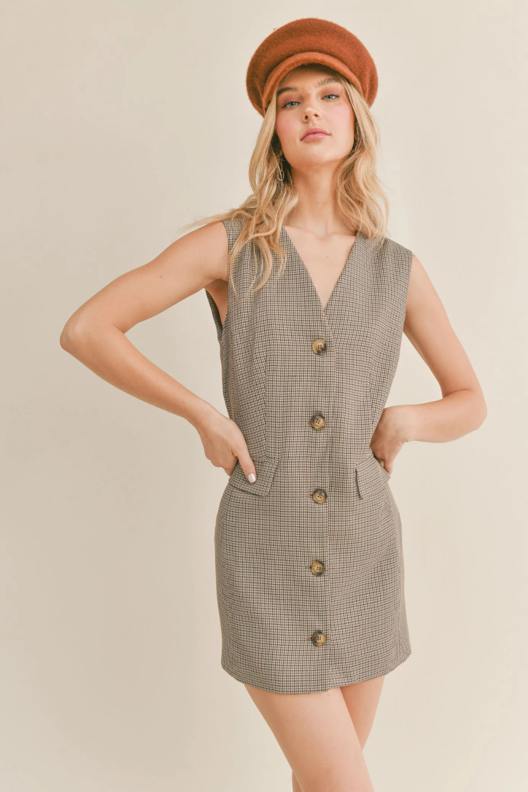 Mirabel Cutout Blazer Dress - Plaid | Sage the Label - Clearance