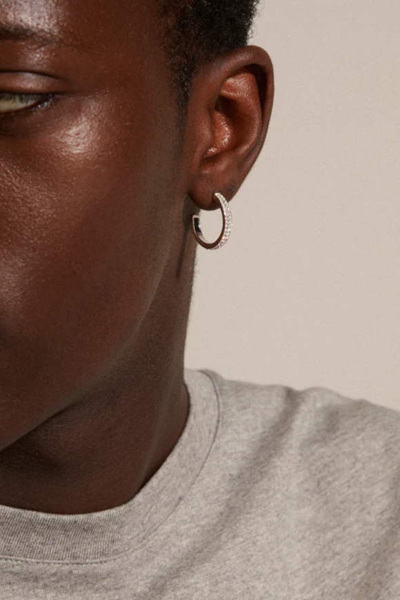 Heat Recycled Crystal Hoop Earrings - Silver | Pilgrim