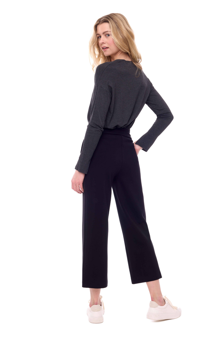 Solid Ponte Wide Leg Crop Pant | UP!