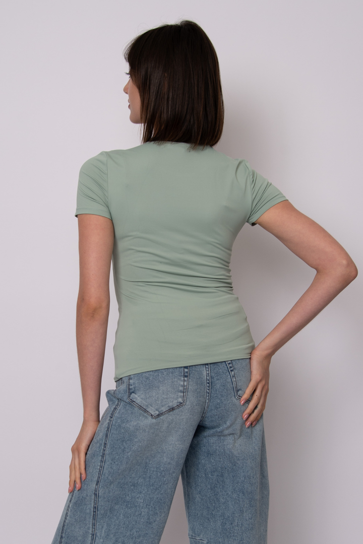 Roxi Second Skin Short Sleeve Top in Ivy Green | RD Style