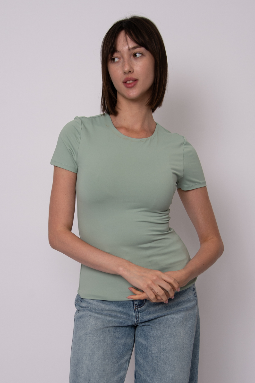 Roxi Second Skin Short Sleeve Top in Ivy Green | RD Style