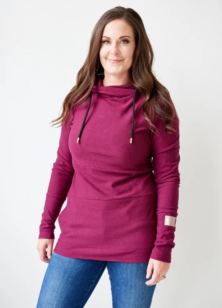 Merlot Hoodie Sweater | Pink Cement