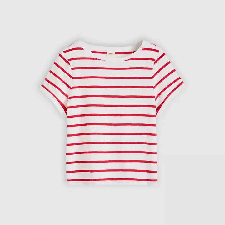 Julie Slub Short Sleeve Tee – Saint Stripe Egret Urban Red | Levi's