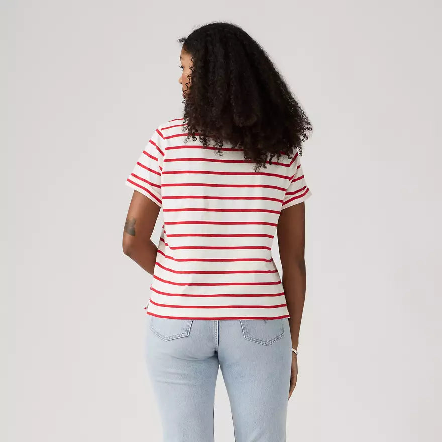 Julie Slub Short Sleeve Tee – Saint Stripe Egret Urban Red | Levi's