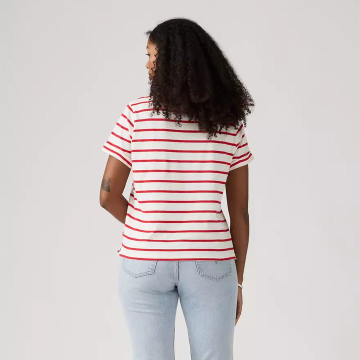 Julie Slub Short Sleeve Tee – Saint Stripe Egret Urban Red | Levi's