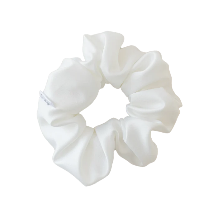 White Satin Scrunchie | Barbays