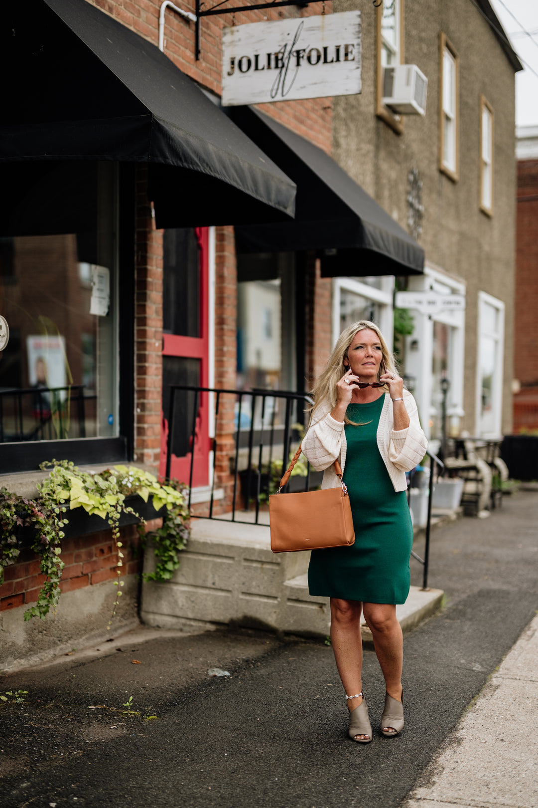 Knit Shift Mini Dress | Apricot