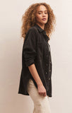 All day knit denim jacket in vintage black colour. By z supply. Fall23. Jolie folie boutique. 