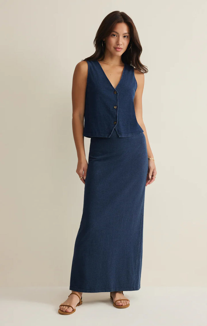 Gail Jersey Denim Midi Skirt | Z Supply