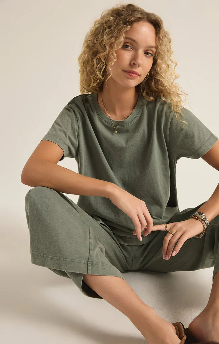 Shayla Cotton Crew Tee - Palm Green | Z Supply