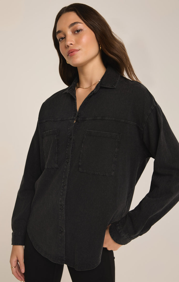 Niccola Cotton Jersey Button Up Top | Z Supply