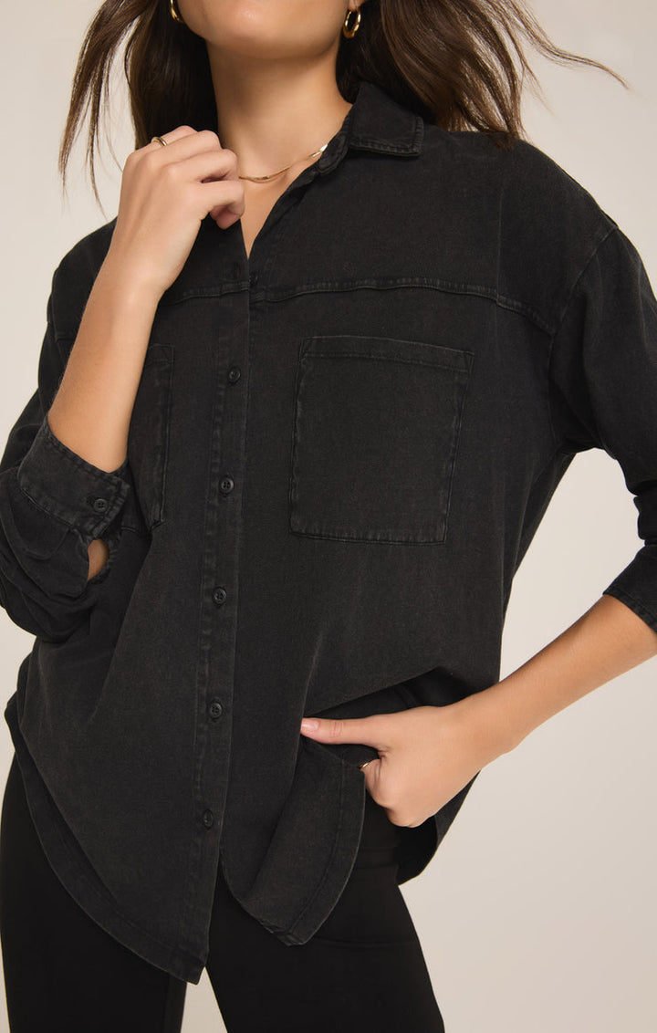 Niccola Cotton Jersey Button Up Top | Z Supply