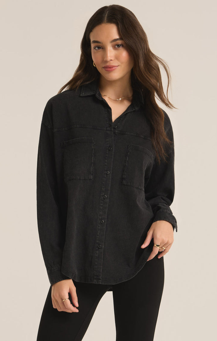 Niccola Cotton Jersey Button Up Top | Z Supply