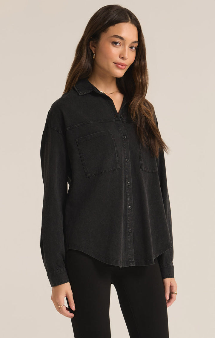 Niccola Cotton Jersey Button Up Top | Z Supply